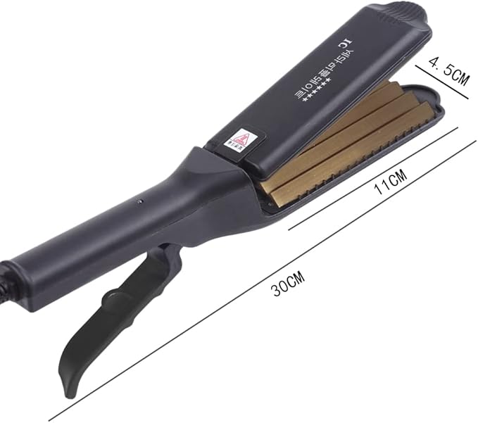 Pro Big Hair Crimper Corrugated Iron Hair Waver Fluffy Hair Straightener Curling Iron Titanium Ceramic Flat Crimping Iron Plate
