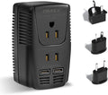 2000W Travel Voltage Converter Step Down 220v to 110v Power Converter for Hair Dryer Curling Iron Straightener 10A Power Adapter with 2 USB Charging Ukraine/EU/UK/AU/US Worldwide Plug
