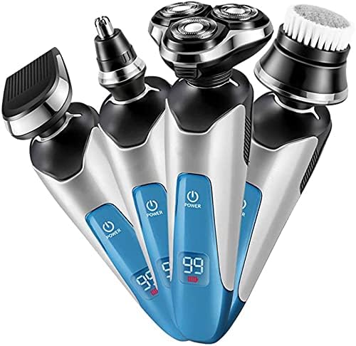 Electric Razor Electric Shavers for Men Dry Wet Waterproof Mens Rotary Facial Shaver Face Shaver Cordless Travel USB Rechargeable with Beard Trimmer LED Display for Shaving Husband Dad
