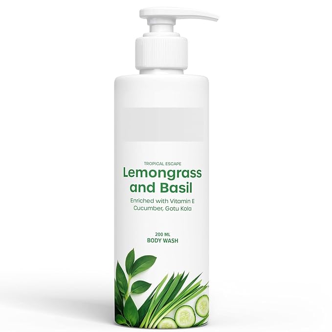 we Lemongrass &amp Basil Body Wash Cleanses Nourishes and Refreshes | Hydrates and Softens Skin | Natural Glow | 200ml