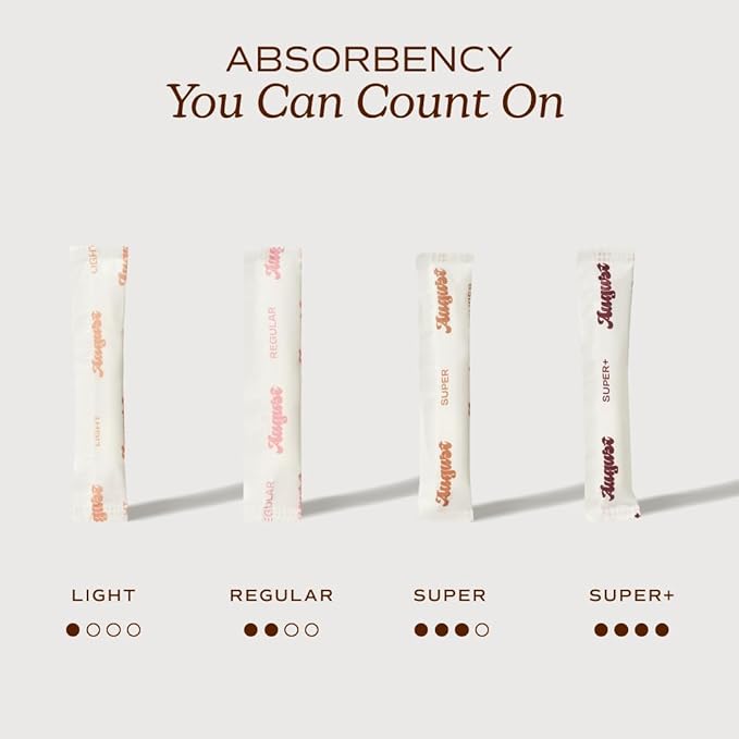 August Regular Tampons - 72-Pack 100% Organic Cotton Tampons for Women and Anyone Who Menstruates Non-Toxic Fragrance-Free and Hypoallergenic with Long Applicators (3 Boxes of 24)