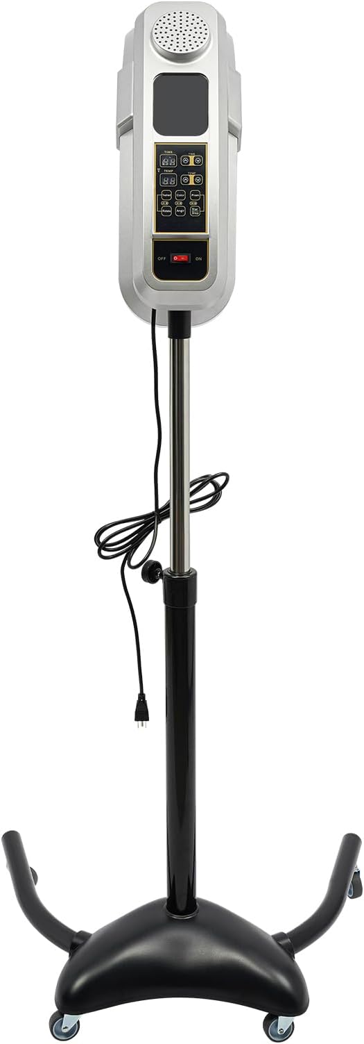 Silver Standing Hair Dryer with Cold Ironing Technology - Multi-Functional Styling Machine for Professional Salons and Advanced Stylists
