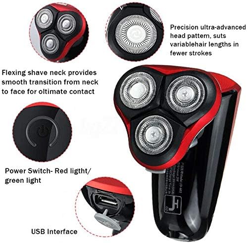 Electric ShaversUSB Rechargeable Wet/Dry Electric Shaver 3 in 1 Waterproof 3D Men Rotary Shaver Cordless Facial Cleaning Brush for Men Women