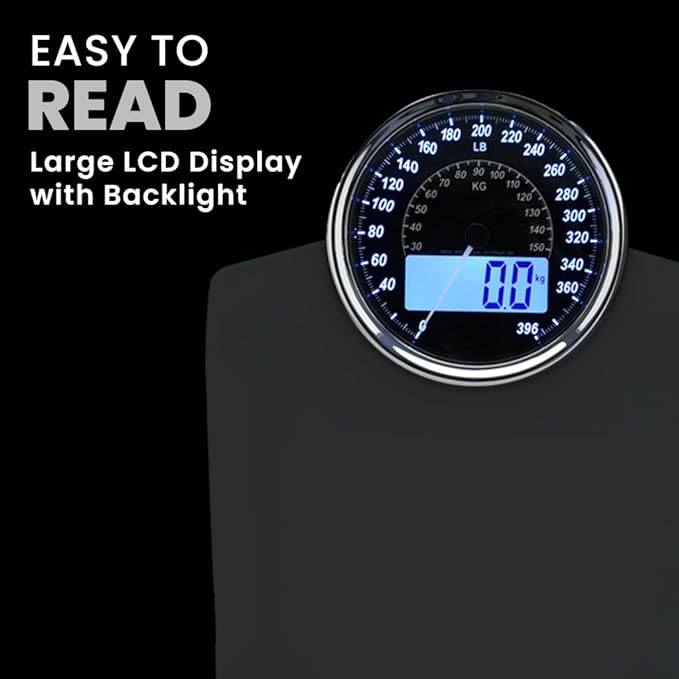 EILISON Highly Advance 2-in-1 Digital &amp Analog Weighing Scale for Body Weight-400lbs 4 High Precison GX Sensor Accurate Thick Tempered Glass Extra Large Display (White)