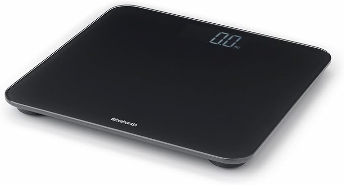 Brabantia Renew Digital Bathroom Weighing (Dark Gray) Battery-Powered Personal Body Weight Scales with Backlit LED Display