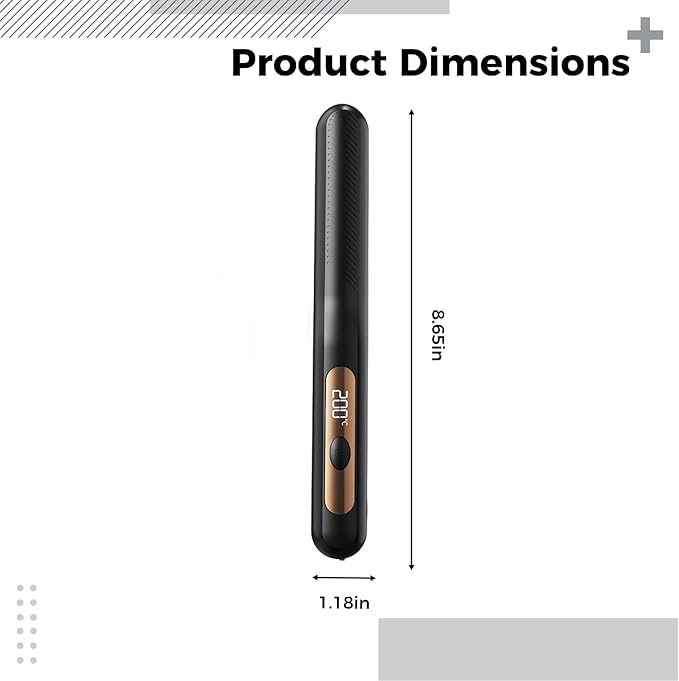 3-in-1 Hair Iron Cordless &amp LCD for Travel Use