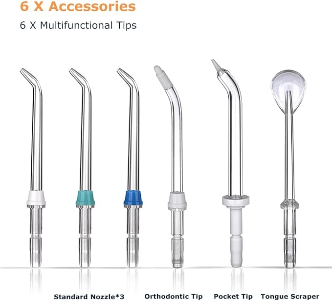 Water Flosser Professional for Teeth 600ML Dental Water Teeth Cleaner 10 Adjustable Pressure Electric Dental Pick Flosser for Teeth/Braces 5 Water Jet Tips for Family