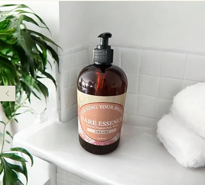 Bare Essence Natural Body Wash – Gentle Moisturizing Cleanser with Organic Ingredients – Nourishing Daily Shower Gel for Soft Healthy Skin (16 OZ Teakwood)