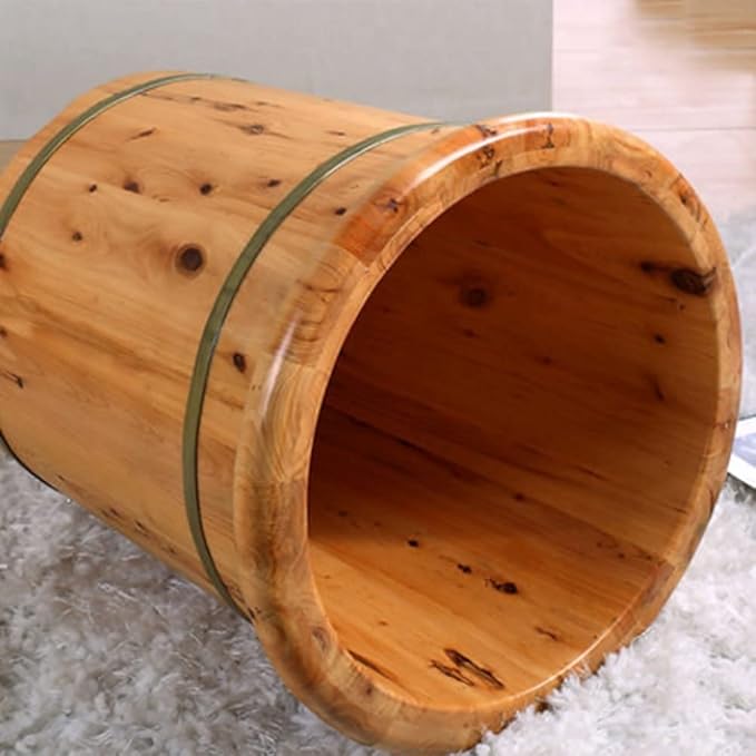 Foot Tub Wooden Foot Basin Reducing stress Cedar Massage Beads With Cover Foot Tub Foot Bath Barrel Foot Tub Footbath Barrel Footbath Foot massage foot Bath Wooden Bucket Foot Spa Household Wash Ba