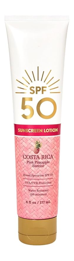 Bath &amp Body Works Broad Spectrum SPF Sunscreen Lotion - 6 fl oz / 177 mL (Costa Rica Pink Pineapple Sunrise 50 Sun Protection Factor (SPF))