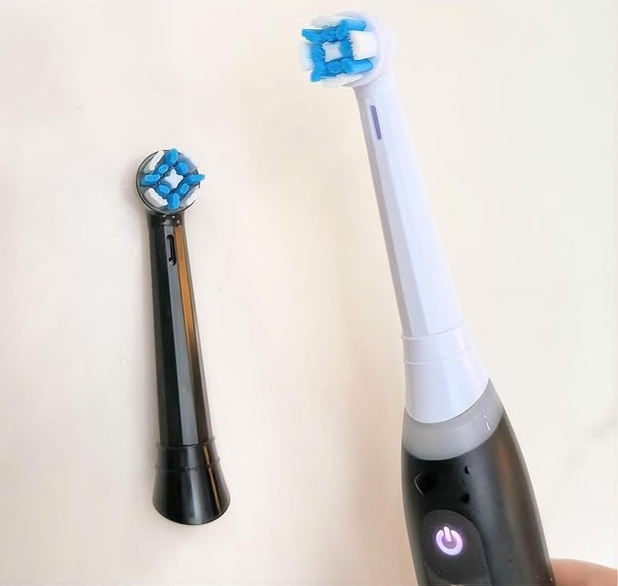 5Pack Replacement Brush Heads Compatible with Oral-B iO SeriesRound Toothbrush Heads for Gentle Gum Care &amp Deep Cleaning with Cover (Black &amp White)