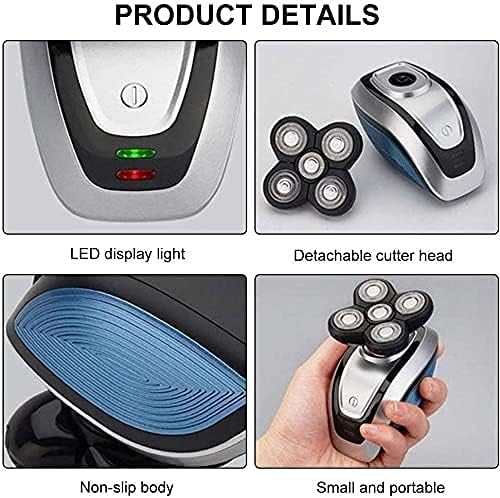Electric Shaver for Men 5 in 1 Head Shavers for Bald Men Electric Rotary Razor Beard Trimmer Grooming Kit Waterproof Easy to Operate and Store