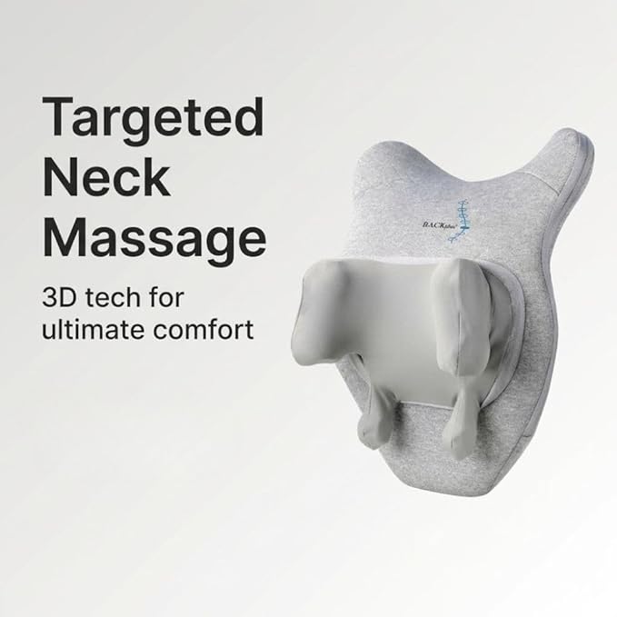 3D Massage Pillow - Deep Kneading Shiatsu with Soothing Heat Therapy for Back Neck &amp Shoulders - Experience Advanced 3D Deep-Kneading Massage for Muscle Relief and Improved Blood Circulation