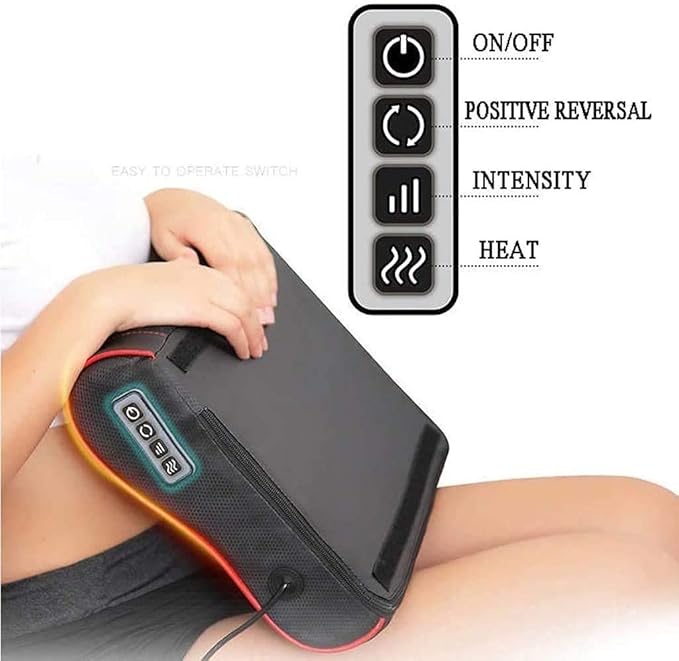 Shiatsu Massage Pillow - Back and Neck Massager Deep Kneading Neck Shoulder Lumbar Calf Leg Foot Back Massager Body Muscle Pain Relief Use at Home Car Office