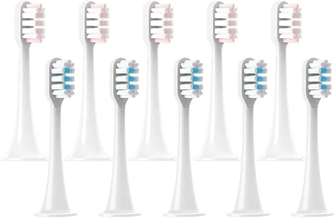 Replacement Brush Heads Compatible for Mijia T300/T500/T700 for Sonic Electric Toothbrushes with Caps Sealed Package Soft(5Pink5White)