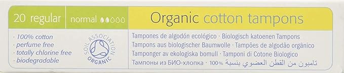 Natrcare Tampons Non-Applicator Regular 20 Ct Set of 4