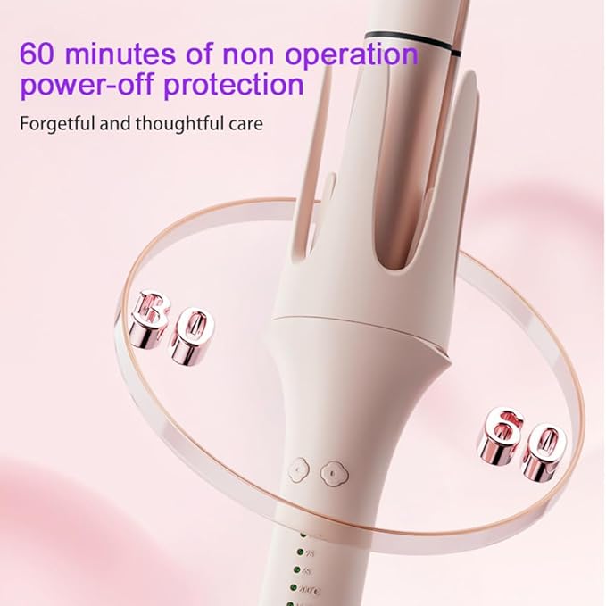 4-in-1 Automatic Curling Iron Multifunctional with 1 - 1.57 Interchangeable Barrel Salon Curls Waves Hair Straightener Brush for All Hair Lengths (Pink 4in1)