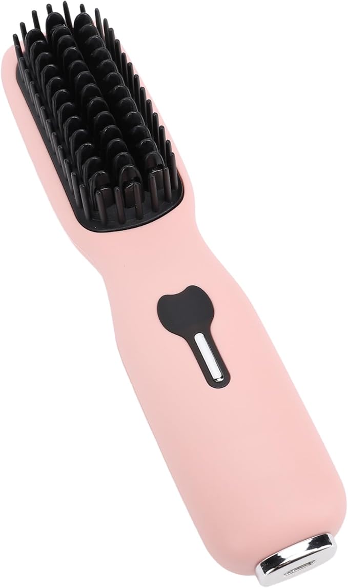 Cordless Hair Straightening Comb 11 Temperature Adjustment Fast Heating Antiscald Portable Brush Curling Brush for Different Hair Types Ideal for Traveling