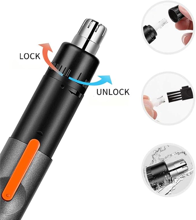 Electric Nose Ear Hair Trimmer Effctive for Men and Women with USB Fast Charge Low Noise Mini Pen-Grip Portable Nose Epilator