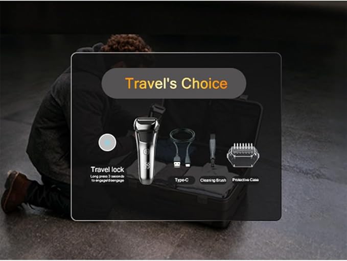 Electric Foil Shaver for Men IPX6 Waterproof 3D Electric Razor with LED Display &amp Pop-Up Trimmer USB-C Rechargeable Lightweight Handheld ShaverGift for Men