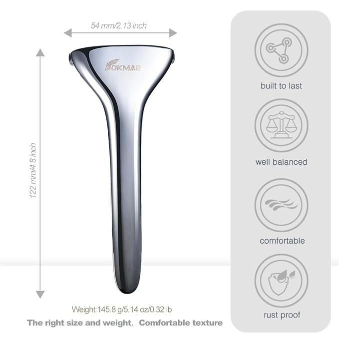 Magnetic Safety Razor for Men Smooth Single Blade Shave Easy Blade Change Stainless Steel Mens Face Razor Durable Blade Shavers for Men - Silver