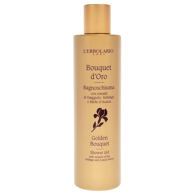 L'Erbolario Shower Gel – Moisturizing Body Wash – Toning and Protecting Antioxidant Body Soap with Honey and Floral Extracts - Golden Bouquet - 8.4 oz