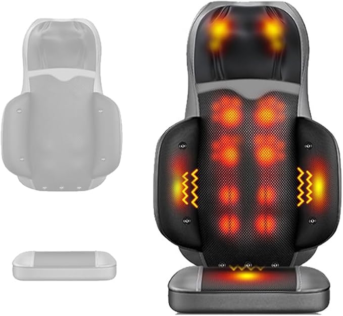 Back Massager for Pain Relief Deep Tissue to Fit an Office Chair Shiatsu Neck with 4D Kneading &amp Heat Vibration for Home Office Use