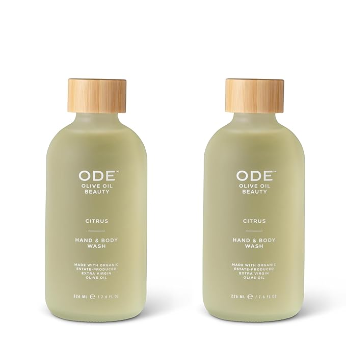 McEvoy Ranch Citrus Hand &amp Body Wash (2-pack) by ODE Olive Oil Beauty Organic EVOO California Made Nourishing Foaming Wash