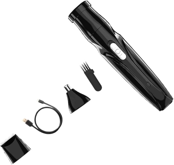 Ipetboom 2sets Electric Nose Hair Trimmer Multi-Function for Nose Ear and Eyebrow Hair Design Protective Cover Rechargeable Easy to Clean