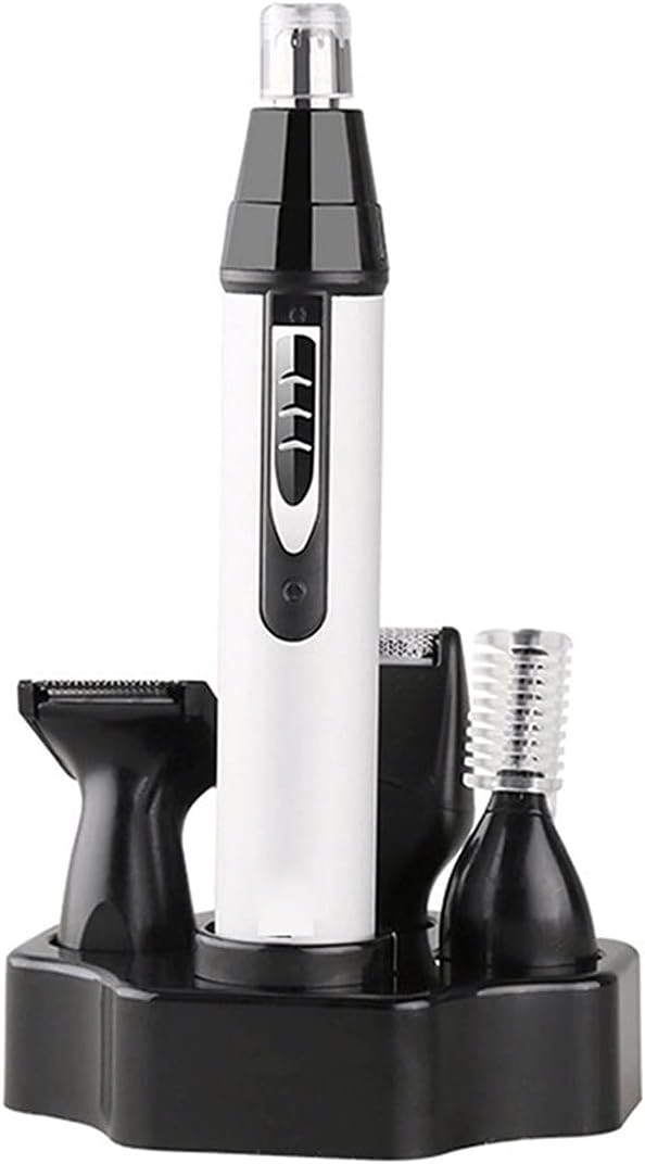 Stainless Steel 4-in-1 Nose Eyebrow and Facial Hair Trimmer Rechargeable with Carry