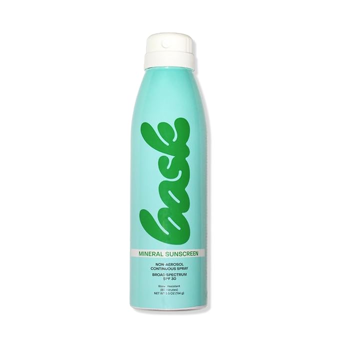 Bask Suncare SPF 30 Mineral Sunscreen Spray - Fragrance Free Non-Aerosol Reef Safe Broad Spectrum Protection Dermatologist Recommended Lightweight &amp Fast-Absorbing 5.5 oz (Value Pack of 3)