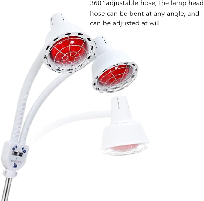 275W Red Light Infrared Light Lamp for Body Face Pain 49.61-62.99 Height Free Adjustment with Inner Timer for Relieve Body Joint Pain and Muscle Aches Infrared Light Portable Home Use