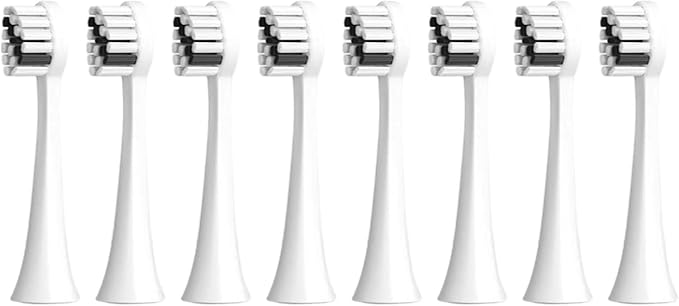 8/16PCS Electric Toothbrush Replacement HeadsCompatible for SEAGO 2725/S2/S5/SX/SG972 YUNCHI Y7 Brush Nozzle(8White)
