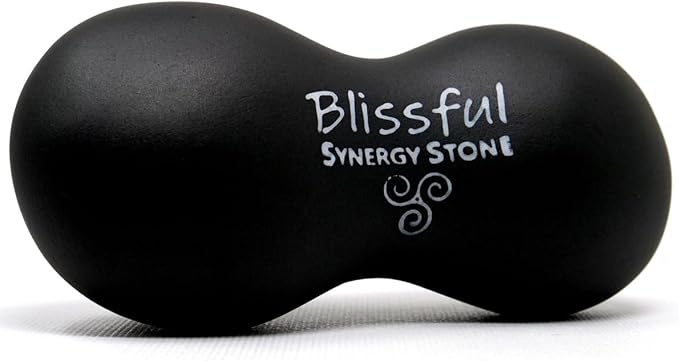 Blissful (Basalt Black)(Single) Synergy Stone - Contoured Hot Stone Massage Tool with Radiant Heat - Relaxing and Therapeutic for Neck Back Legs Feet - Matte Surface for on Skin with Oil only