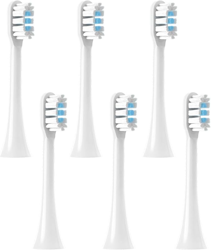 Suitable for Replacement Heads of T501C/T501/T301/T302 Electric toothbrushes(White blue-6pcs)