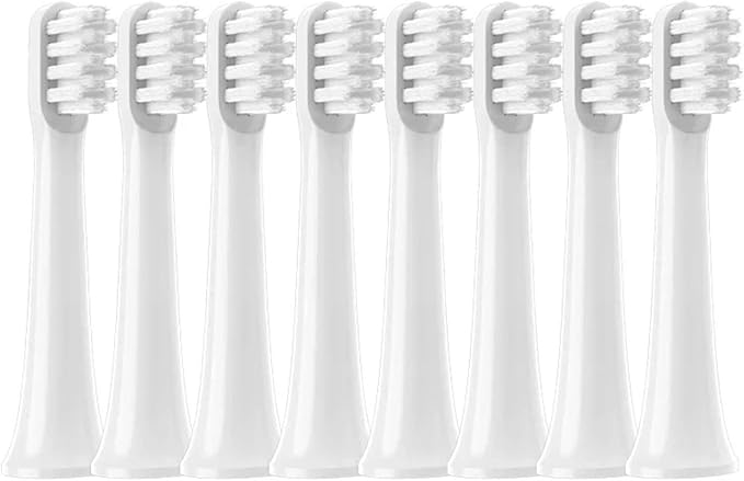 8PCS Toothbrush Replacement Heads for Electric Head White/Pink(8 White-Soft)