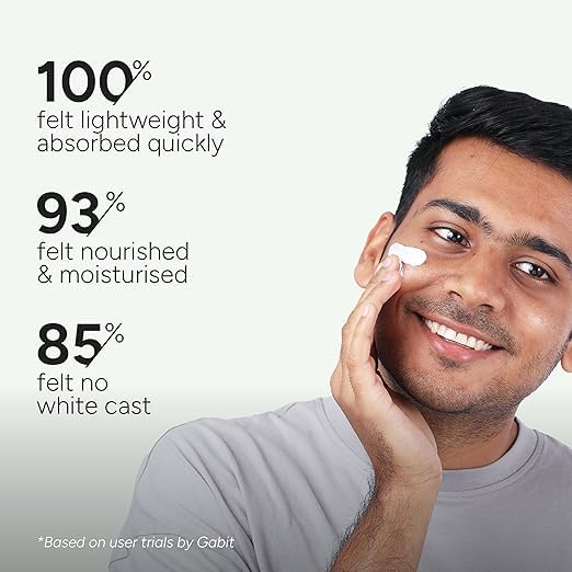 GABIT 100% Mineral Sunscreen SPF 50+ PA++++ with Indian Gooseberry Winter Cherry Oats Prebiotic &amp Probiotic All Skin Types 90ml