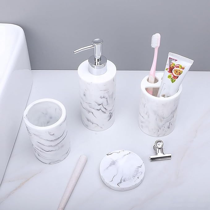 Hotel Bathroom Supplies Hand Sanitizer European Marbled Wash Set Resin Four-Piece