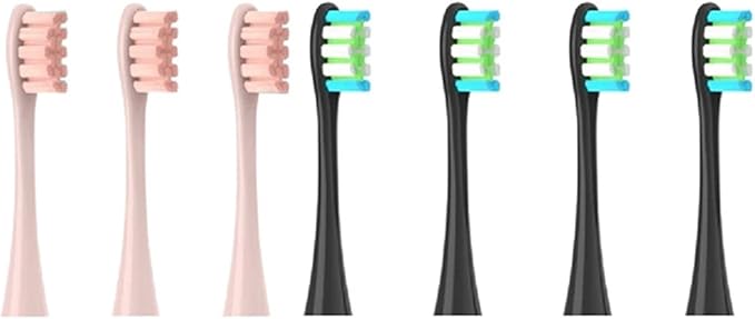Compatible for Oclean - 7pcs Replacement Brush Heads Fit Flow/X/X PRO/Z1/F1/One/Air 2/SE Soft Dupont Bristle Vacuum Packaging(3pink 4black)