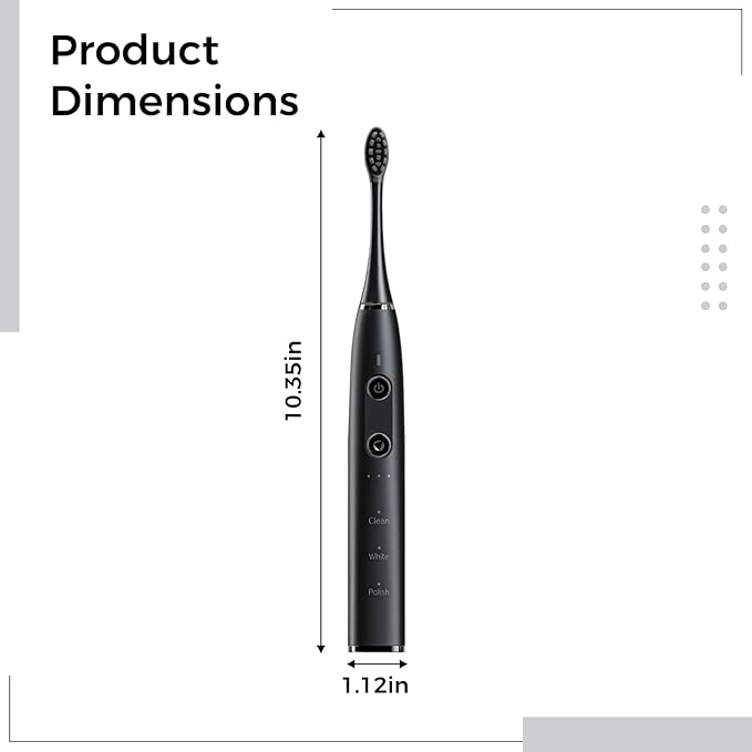 Electric Toothbrush with 9 Modes and Wireless Charging Rechargeable Waterproof Design
