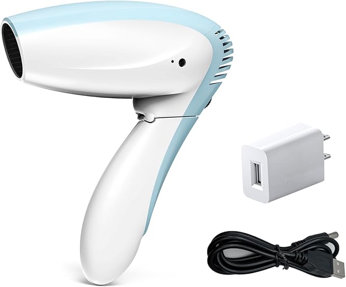 Cordless Hair Dryer - Only Cold Wind Battery Operated Hair Dryer - Rechargeable Portable Hairdryer for Indoor Outdoor Camping Tourism