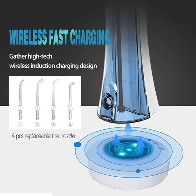 Water Flosser Professional Cordless Dental Oral Irrigator - Portable and Rechargeable Waterproof 4 Modes Water Flosser for Home and Travel Braces &amp Bridges Care