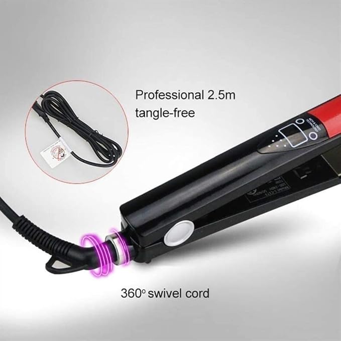 Hair Straightener 2-in-1 Straightener and Curler for All Hairstyles Heats Up Fast Hair Straightening Iron LCD Display Gift for Girls Women