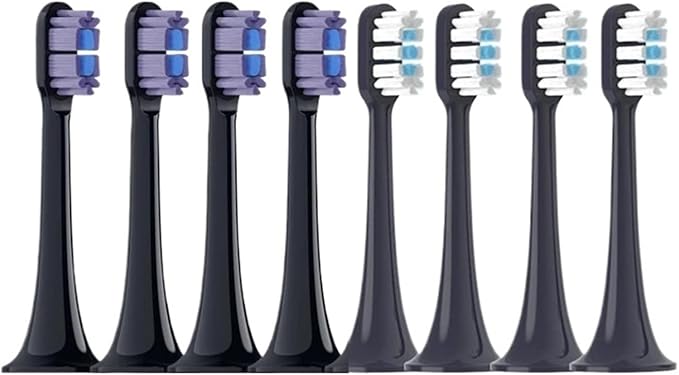 4/8PCS Replacement Brush Heads Compatible for MIJIA T700 Sonic Electric Toothbrush Bristle with Caps Sealed Pack(4 PCS Purple)