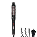 Thermal Brush 1.5 inch Heated Round Curling Brush Hair Straightening Styler Less Frizz Hair Hot Straightener with Detachable Head for Salon Style