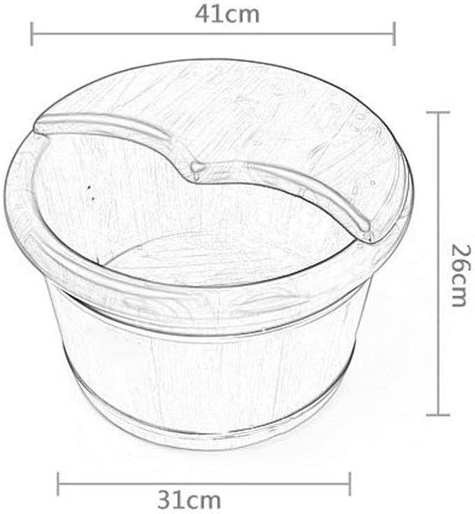 Foot Tub Wooden Foot Basin Foot Tub Massager Solid Wood Thickening Foot Treatment Tub Family Foot Care Wooden Barrel Foot Bath Wooden Bucket Foot Spa Household Wash Ba (Color : Wood Color)