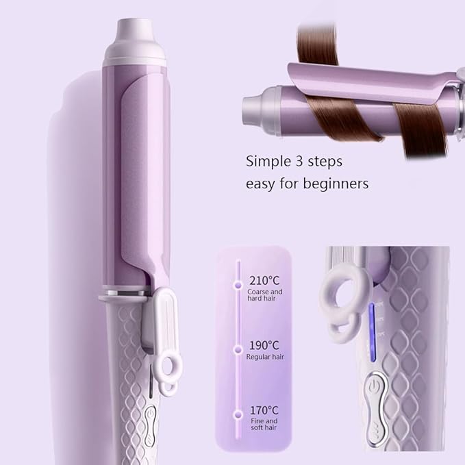 GREEN BREATH 40mm Large Curling WandNegative Ion Curler2 inch Curling IronLarge Barrel Hair CurlerBionic CulerBig Barrel Curling Iron for Long HairHot Tools Professional Curling Rod