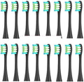 4/8/12/16 Pcs Replacement Toothbrush Heads Compatible with Oclean X/X PRO/ Z1/ F1/ One/Air 2/ SE Sonic Electric Toothbrush Dupont Bristle(16 Pcs Black)