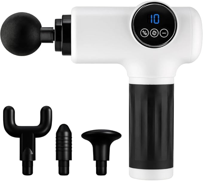 SPA SCIENCES - SmartGun Elite – Therapeutic Deep Tissue Percussion Massager – for Muscle Soreness - with Interchangeable Heads 10 Intensity Levels and Smart Comfort Pulse – USB Rechargeable