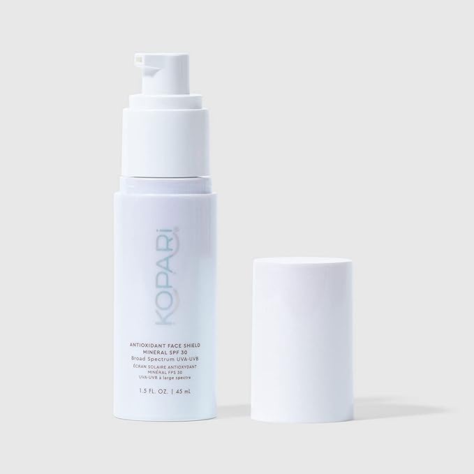Kopari Antioxidant Face Shield Mineral SPF 30 Lightweight Sheer Texture With Dewy Finish No White Cast with Moisturizing Hyaluronic Acid 1.5 oz